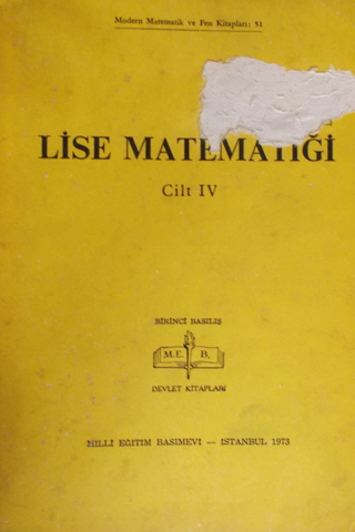 Lise Matematiği Cilt IV