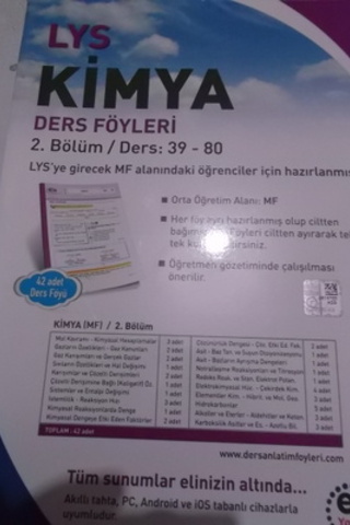 LYS Kimya Ders Föyleri 2.Bölüm / Ders 39-80