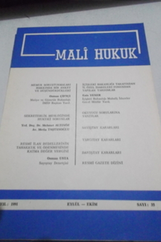 Mali Hukuk 1991 / 35