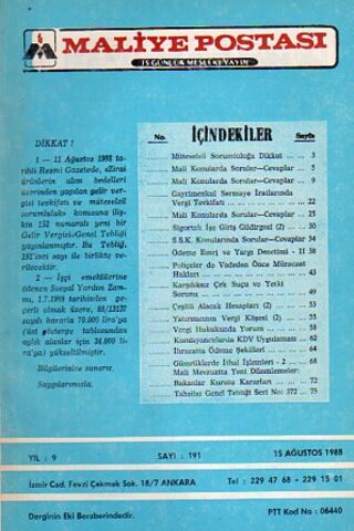 Maliye Postası 1988/ 183