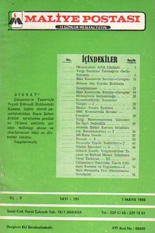 Maliye Postası 1988/ 184