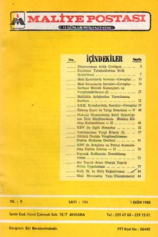 Maliye Postası 1988/ 194