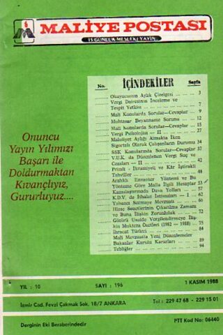 Maliye Postası 1988/ 196