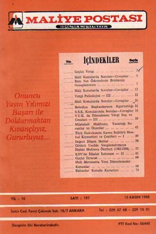 Maliye Postası 1988/ 197