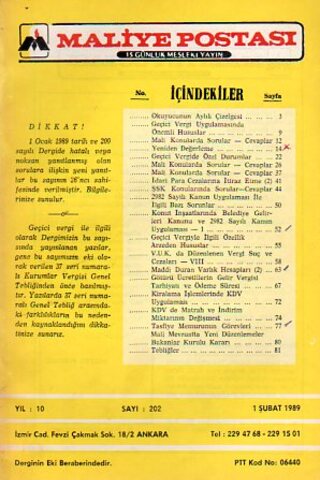 Maliye Postası 1989/ 202