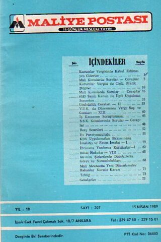 Maliye Postası 1989/ 207