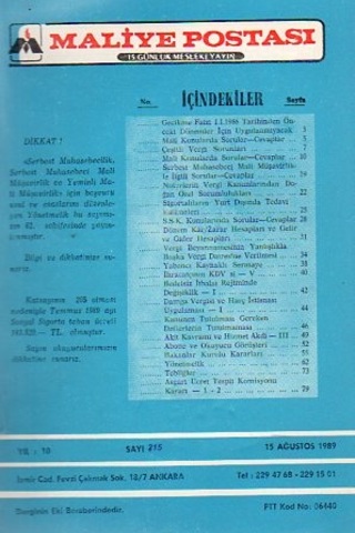 Maliye Postası 1989/ 211