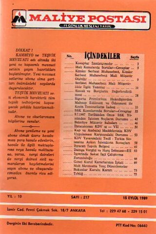Maliye Postası 1989/ 217