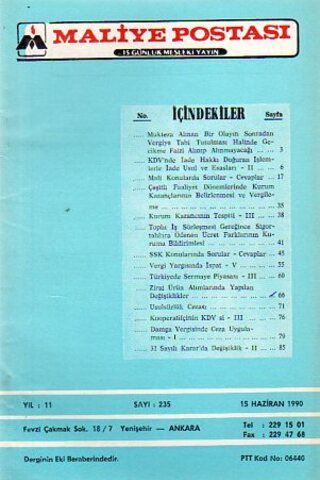 Maliye Postası 1990 /235