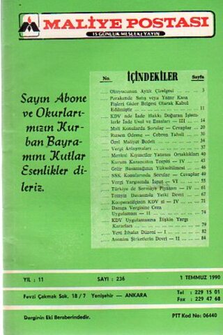 Maliye Postası 1990 /236