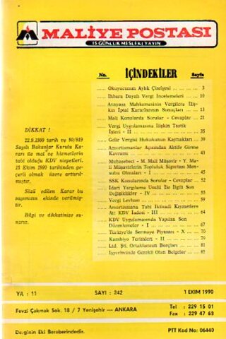 Maliye Postası 1990 /242