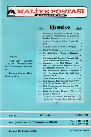 Maliye Postası 1990 /243