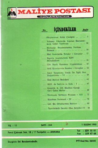 Maliye Postası 1990 /244