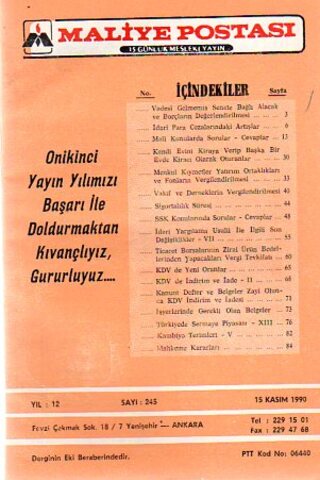 Maliye Postası 1990 /245