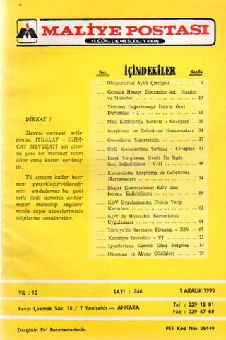 Maliye Postası 1990 /246