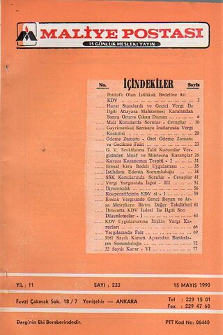 Maliye Postası 1991/ 233