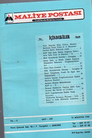 Maliye Postası 1991/ 239