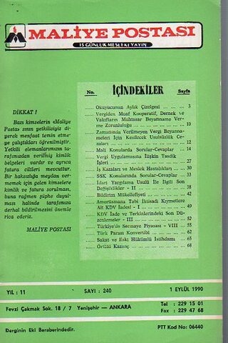 Maliye Postası 1991/ 240