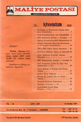 Maliye Postası 1991/ 249