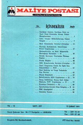 Maliye Postası 1991/ 251