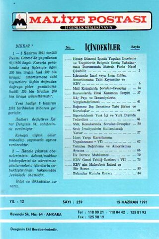Maliye Postası 1991/ 259