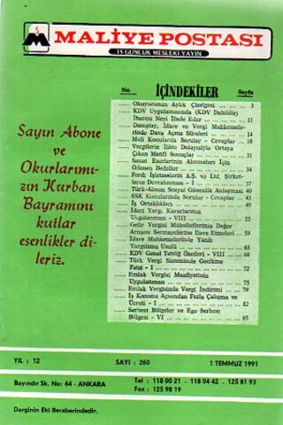 Maliye Postası 1991/ 260