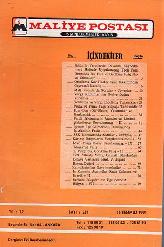 Maliye Postası 1991/ 261