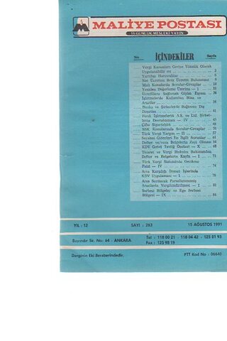 Maliye Postası 1991/ 263
