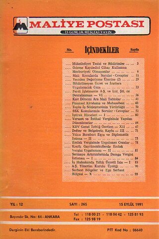Maliye Postası 1991/ 265