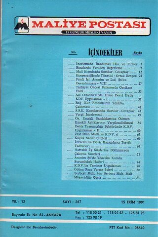 Maliye Postası 1991/ 267