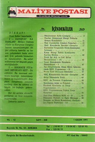Maliye Postası 1991/ 268