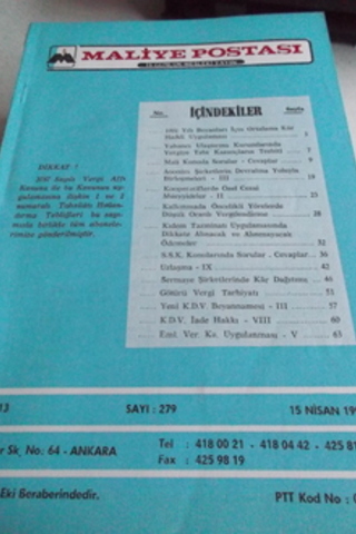 Maliye Postası 1992 / 279
