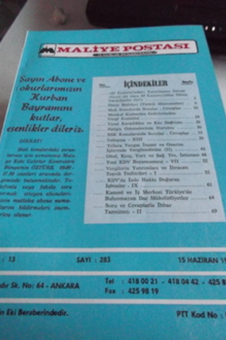 Maliye Postası 1992 / 283