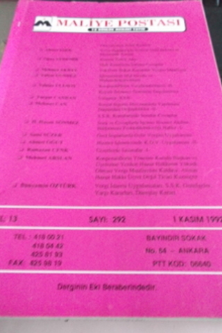 Maliye Postası 1992 / 292