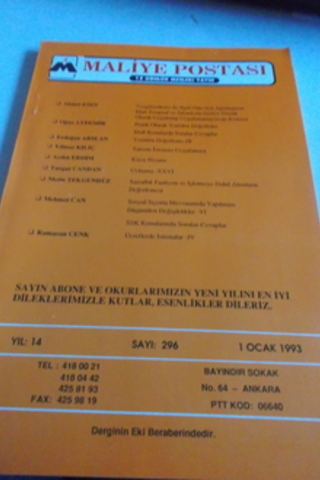 Maliye Postası 1993 / 296