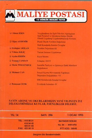 Maliye Postası 1993/ 296