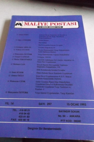 Maliye Postası 1993 / 297
