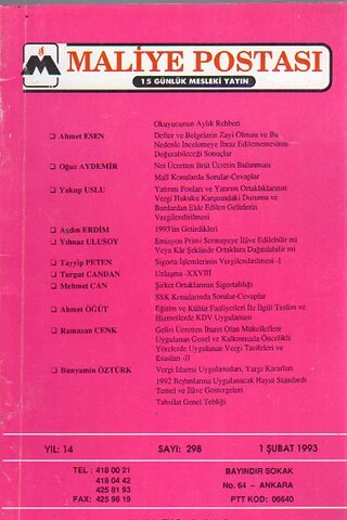 Maliye Postası 1993/ 298