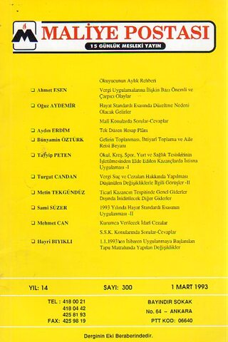 Maliye Postası 1993/ 300