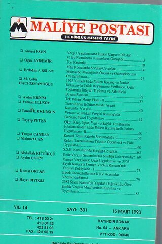 Maliye Postası 1993/ 301