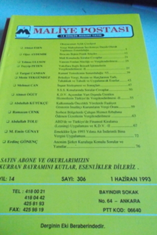Maliye Postası 1993 / 306