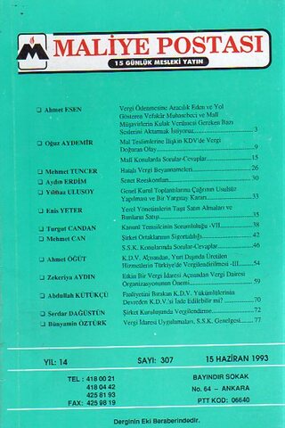 Maliye Postası 1993/ 307