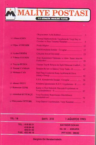 Maliye Postası 1993/ 310