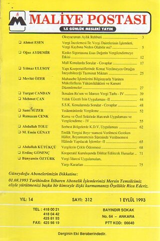 Maliye Postası 1993/ 312