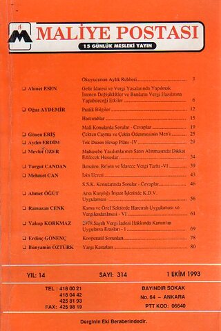 Maliye Postası 1993/ 314