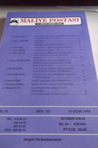 Maliye Postası 1994 / 321