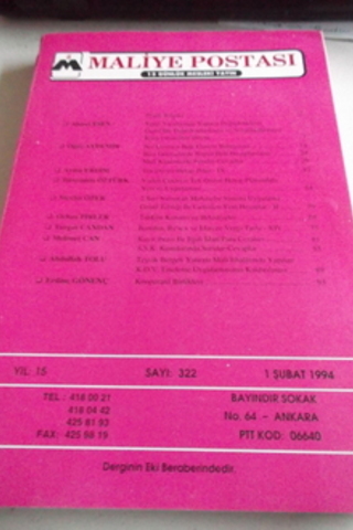 Maliye Postası 1994 / 322