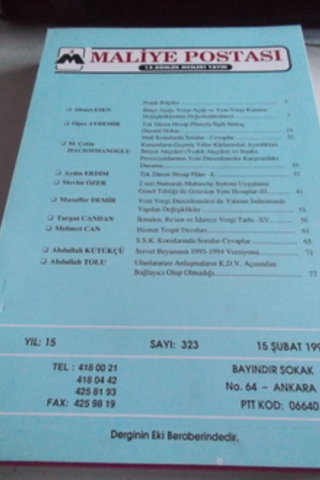 Maliye Postası 1994 / 323