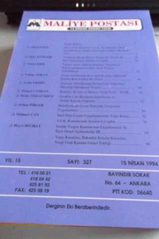 Maliye Postası 1994 / 327