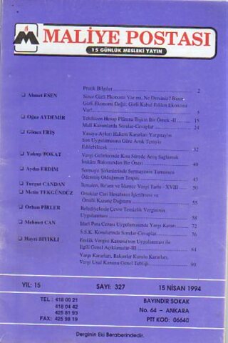 Maliye Postası 1994/ 327